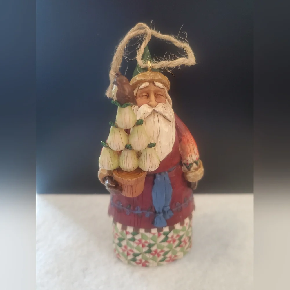 Jim Shore 2002 Collectible Partridge in a Pear Tree Santa Ornament